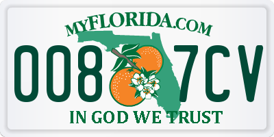 FL license plate 0087CV