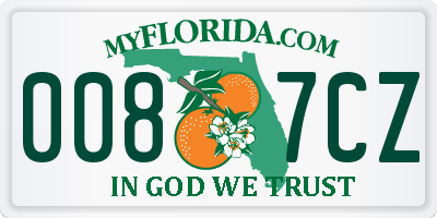 FL license plate 0087CZ