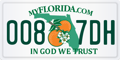 FL license plate 0087DH