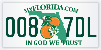 FL license plate 0087DL