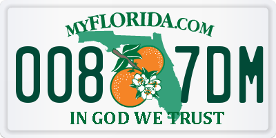 FL license plate 0087DM