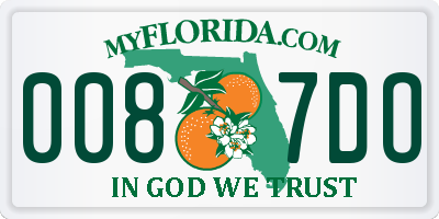 FL license plate 0087DO