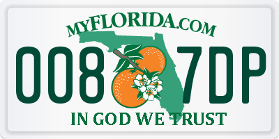 FL license plate 0087DP