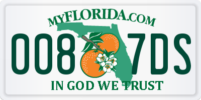 FL license plate 0087DS