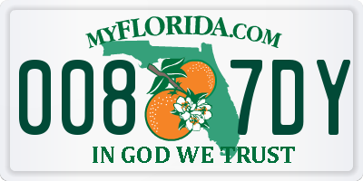 FL license plate 0087DY