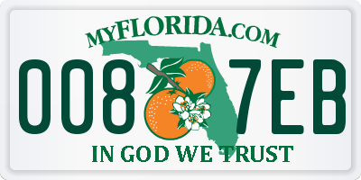 FL license plate 0087EB