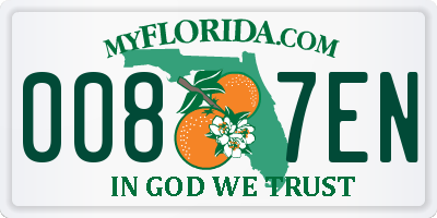 FL license plate 0087EN