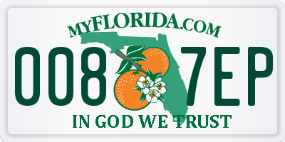 FL license plate 0087EP