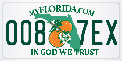 FL license plate 0087EX