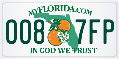 FL license plate 0087FP