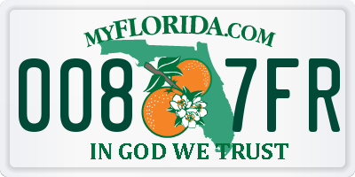 FL license plate 0087FR