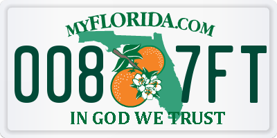 FL license plate 0087FT