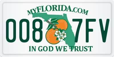FL license plate 0087FV