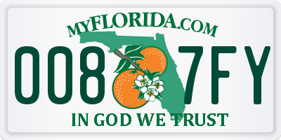 FL license plate 0087FY
