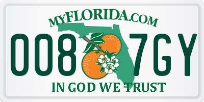 FL license plate 0087GY
