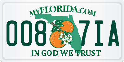 FL license plate 0087IA