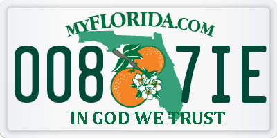 FL license plate 0087IE