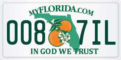 FL license plate 0087IL