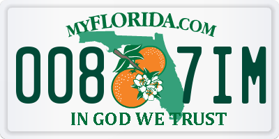 FL license plate 0087IM