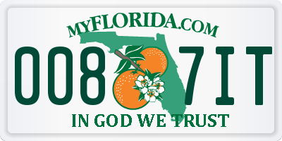 FL license plate 0087IT