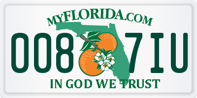 FL license plate 0087IU