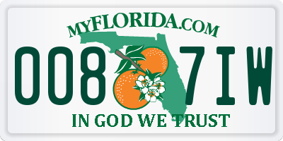 FL license plate 0087IW