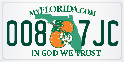 FL license plate 0087JC