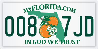 FL license plate 0087JD