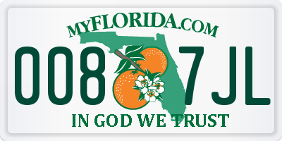 FL license plate 0087JL