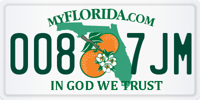 FL license plate 0087JM