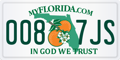 FL license plate 0087JS