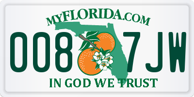 FL license plate 0087JW