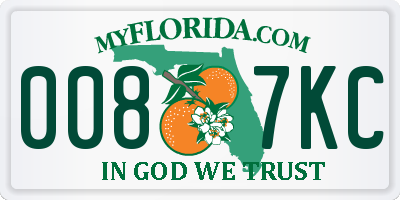 FL license plate 0087KC