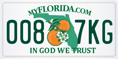 FL license plate 0087KG