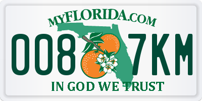 FL license plate 0087KM