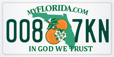 FL license plate 0087KN