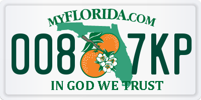 FL license plate 0087KP