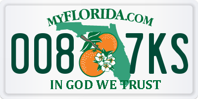 FL license plate 0087KS