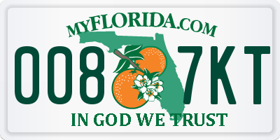 FL license plate 0087KT