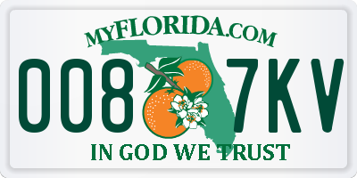 FL license plate 0087KV