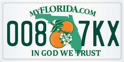 FL license plate 0087KX