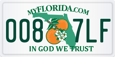 FL license plate 0087LF