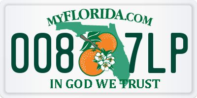 FL license plate 0087LP