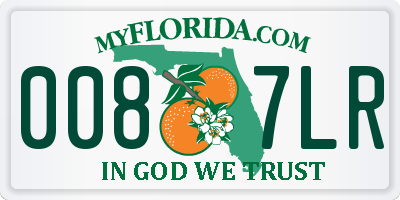 FL license plate 0087LR