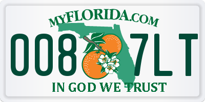 FL license plate 0087LT
