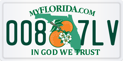 FL license plate 0087LV