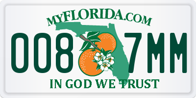 FL license plate 0087MM