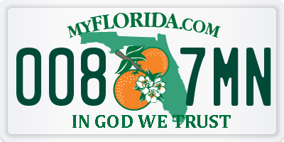 FL license plate 0087MN