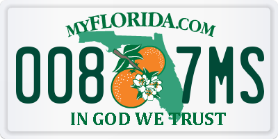 FL license plate 0087MS