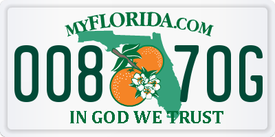 FL license plate 0087OG